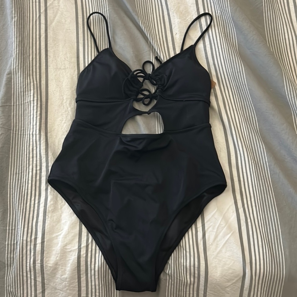 Black one piece swimsuit